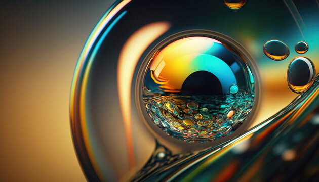 Abstract Oil and Water Lens Illustration Generative AI