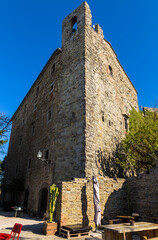 Cortona, Italy. High walls of the fortress of Girifalco, XVI century