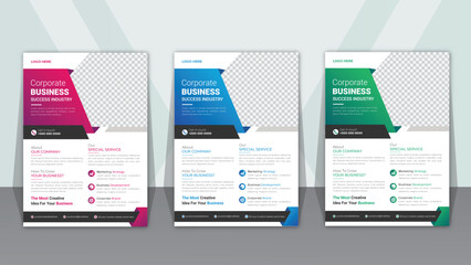 Corporate Business Flyer modern, simple, unique Layout design. marketing Service promotion company agency.