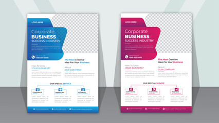 different colors Modern and Creative business flyer template.