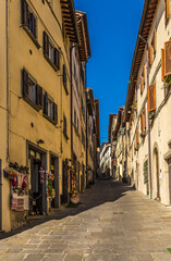 Cortona, Italy. Picturesque street of the medieval city