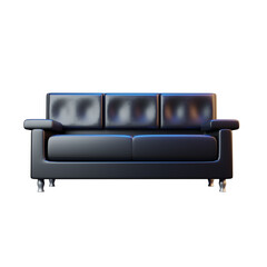 Cozy lather sofa set icon isolated 3d render illustration