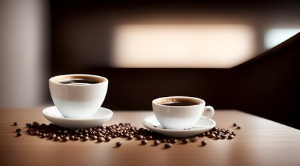 Obraz premium cup of coffee with beans