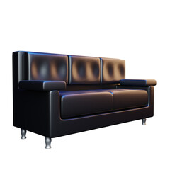 Cozy lather sofa set icon isolated 3d render illustration
