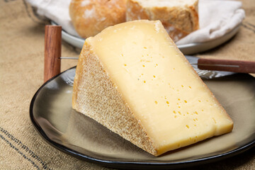 Swiss cheese collection, gruyere cheese made from unpasteurized cow's milk