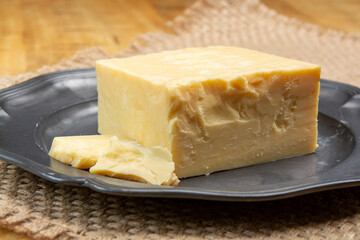 British cheeses collection, English matured smoked cheddar cheese