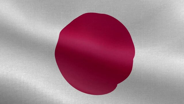 National Flag of Japan, Seamless loop Japan flag animation. A beautiful view of Japan flag video. 3d flag waving video. Japan HD resolution.