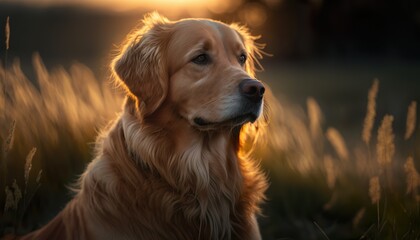 Dog in the golden hour