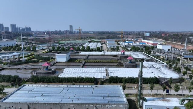 view of sewage treatment plant