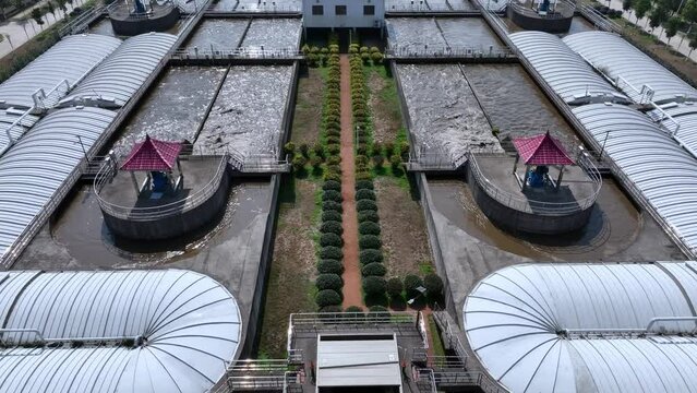 view of sewage treatment plant