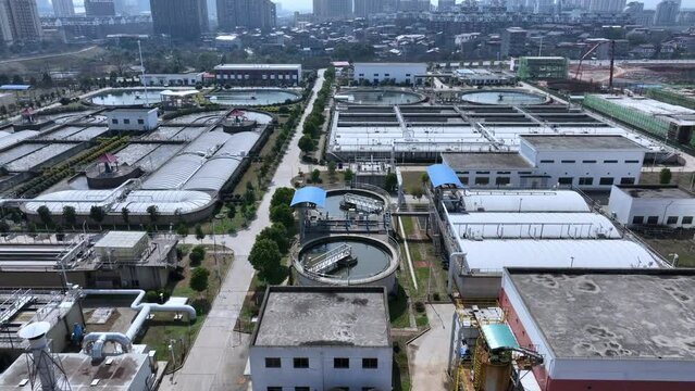 view of sewage treatment plant