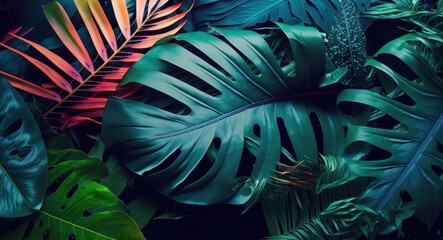 Green and Colorful Exotic Leaves