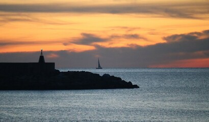 lighthouse at sunset