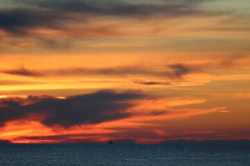 sunset over the sea