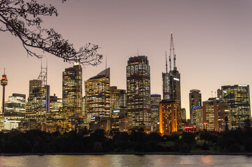 Sydney City Skyline Sunset