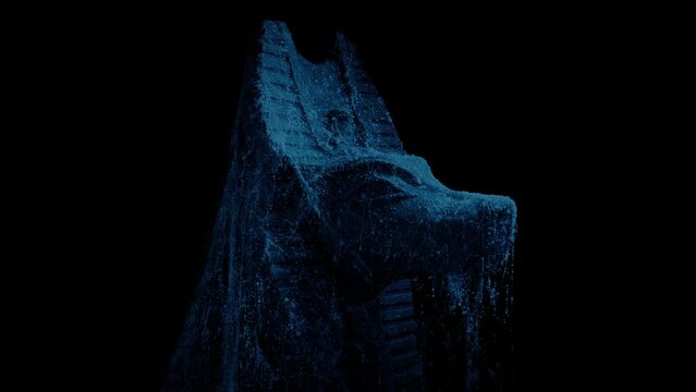 Cobweb Covered Anubis Statue In Dark Temple