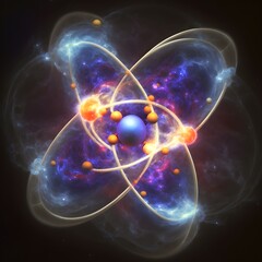 Exploring the Quantum Universe: An Illustration of the Atom's Quantum Model. Generative ai