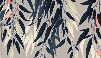 Multicolor Seamless leaves pattern, Wallpaper
