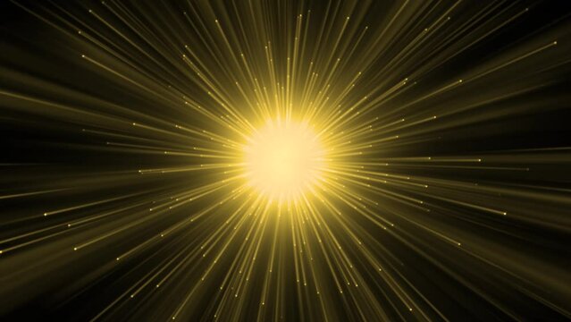 Beautiful luxury gold light aura with magical stardust particles flowing and glitter. golden shiny hexagon frame moving through camera. galaxy tunnel. for Oscar award ceremony event. Loopable. LED.4K