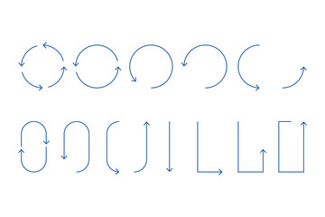 Vector graphic thin arrows. Collection of Modern Infographic Logo and Pictogram. Editable stroke.