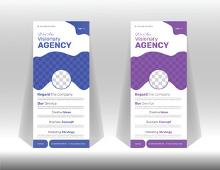 Corporate rollup banner template, advertisement, pull up, polygon background, vector illustration, business flyer, and display banner for your Corporate business, company, and restaurant with 2 color