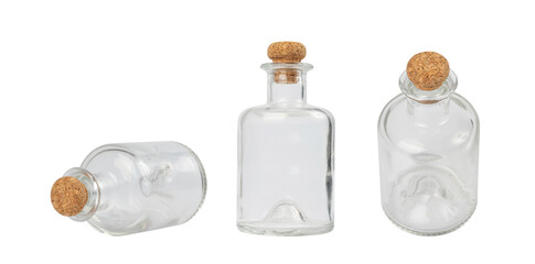Old Glass Bottle Isolated, Vintage Bottles Collection