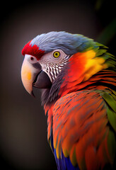 Fototapeta premium close-up of red and yellow macaw