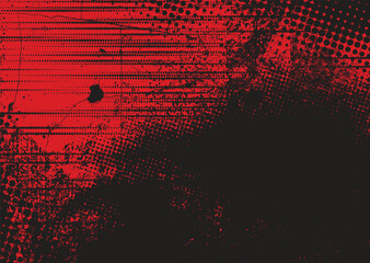 Glitch distorted grunge background . Noise destroyed texture . Trendy defect error shapes . grunge texture . Distressed effect .Vector shapes with a duo tone halftone dots screen print texture.