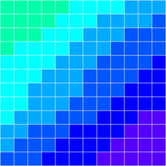 Abstract blue background pixels. Mosaic pattern. Mosaic color gradient. Vector illustration for your design projects. Pixel landscape color swatch. Abstract background illustration.