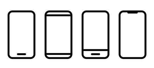 Models smartphone vector icons set