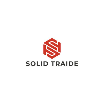 Abstract initial letter ST or TS logo in red color isolated in white background applied for sign company logo also suitable for the brands or companies have initial name TS or ST.