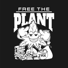 Cannabis marijuana weed ganja tshirt design free the taxes