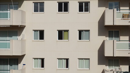 facade with windows as background