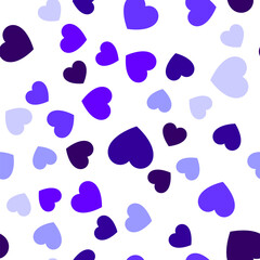 Colorful seamless pattern of dark blue hearts. Suitable for printing on textile, fabric, wallpapers, postcards, wrappers