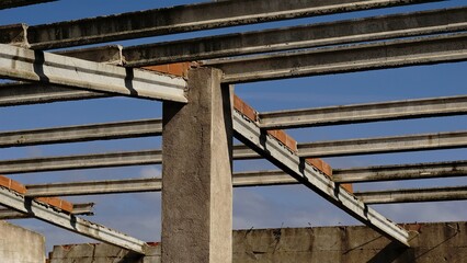 structure of cement beams in industrial building