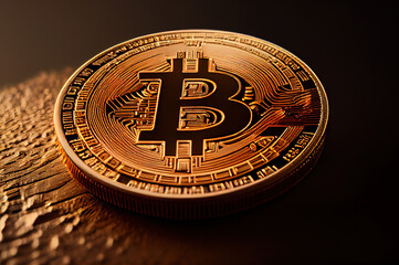 Fototapeta na wymiar one bitcoin coin crypto