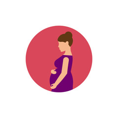 Pregnant woman. Childbirth. Vector illustration.
