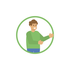 Joyful man icon. Vector illustration.