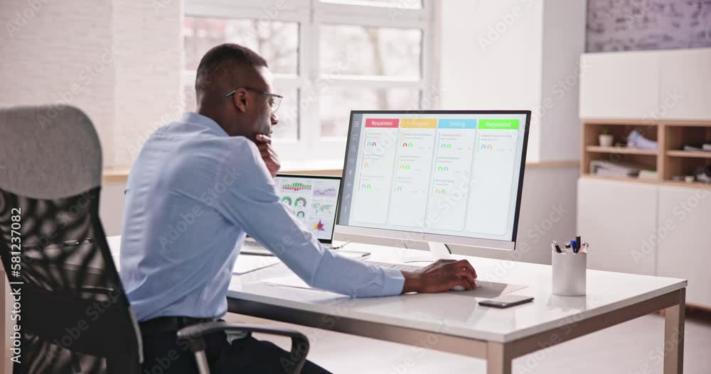 Poster kanban project schedule management software app