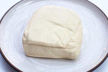 White tofu on the white background