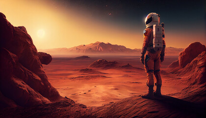 Astronaut in the desert. Generative Ai