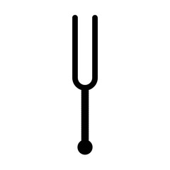 Tuning fork icon isolated on white background. Tuning fork black pictogram illustration for web, app, UI. Music tuning icon