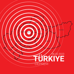Turkey, earthquake February 6, 2023. Vector Illustration of the Map of Turkey on White Background. EPS 10