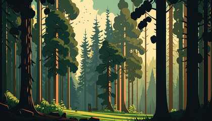 Eine malerische Landschaft: Der Wald mit seinen majestätischen Bäumen und erfrischender Luft