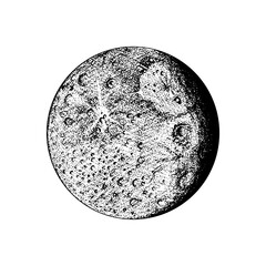 Mercury Planet. Astronomical galaxy space. Engraved hand drawn in old sketch, vintage style for label. © artbalitskiy