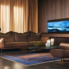 A living room with a big TV and a computer3, Generative AI