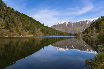 Fototapeta na wymiar Reflection of a Landscape in Alaska