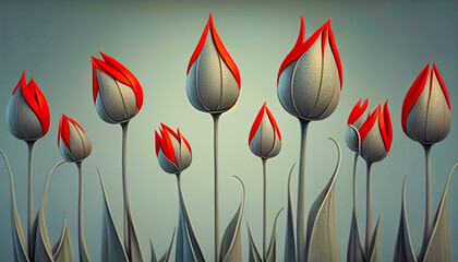 Tulips art illustration 
