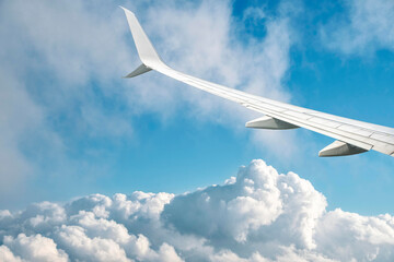 Flying over the white clouds