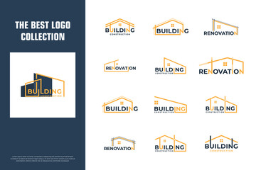Set of creative building architecture logo design